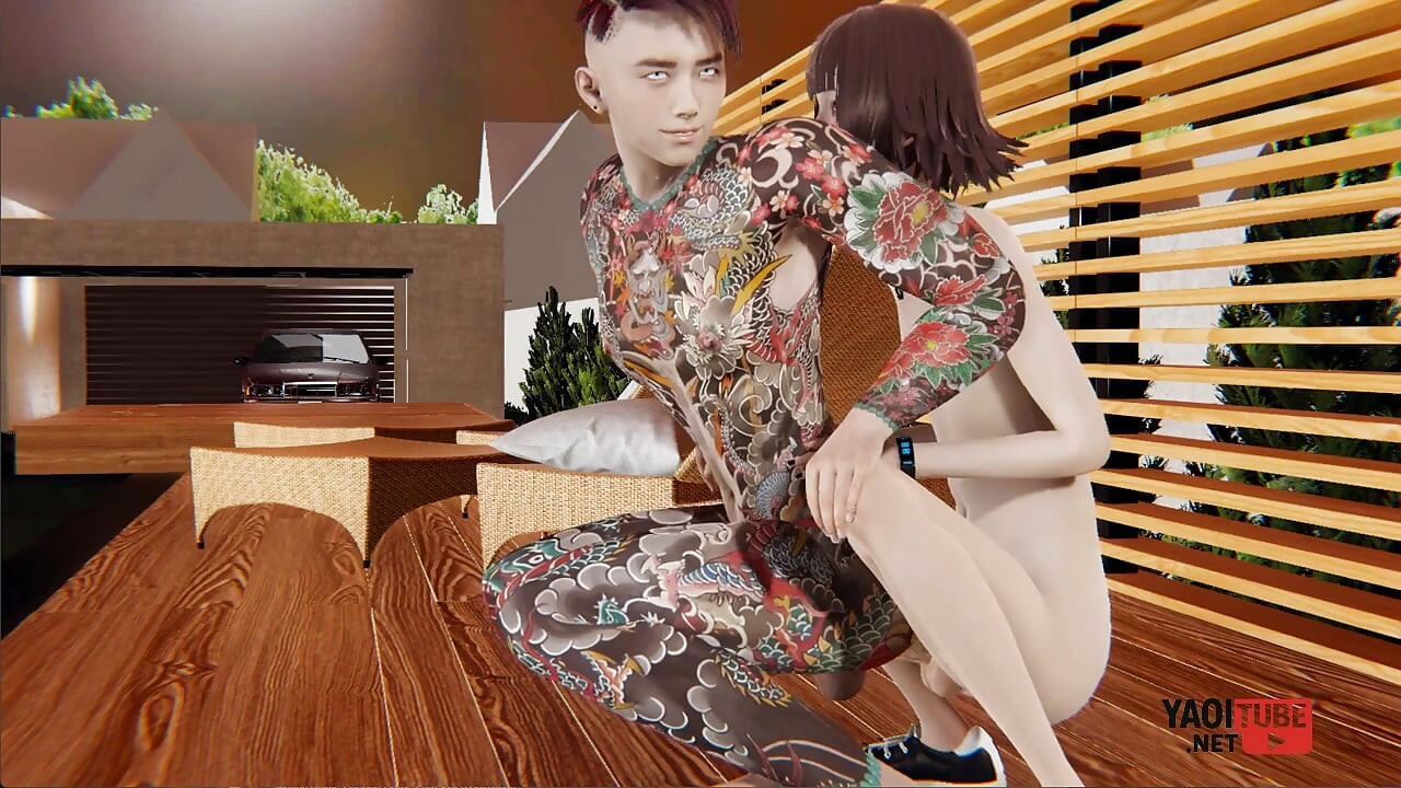 Yaoi - chàng trai với cơ thể xăm mình hoàn toàn bị twink đụ