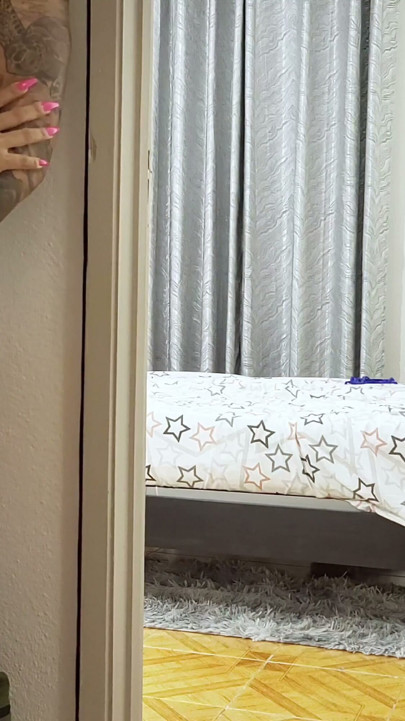 I fuck my neighbor while my cuckold husband watches us and masturbates | Clip 2