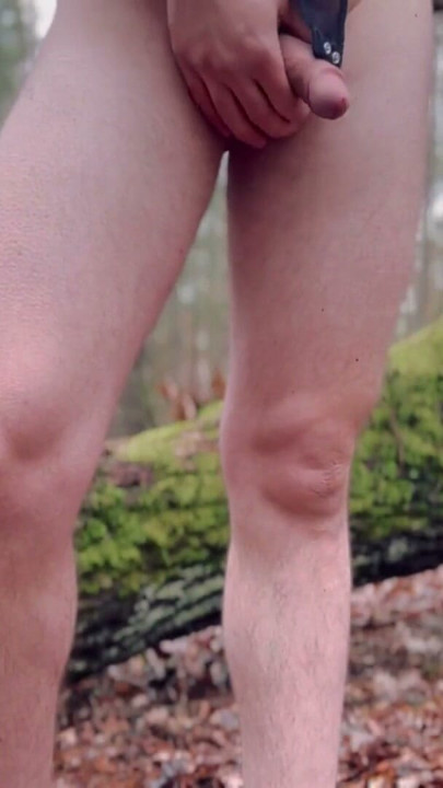 My sweet tiny ass and dick flash in forest | Clip 1