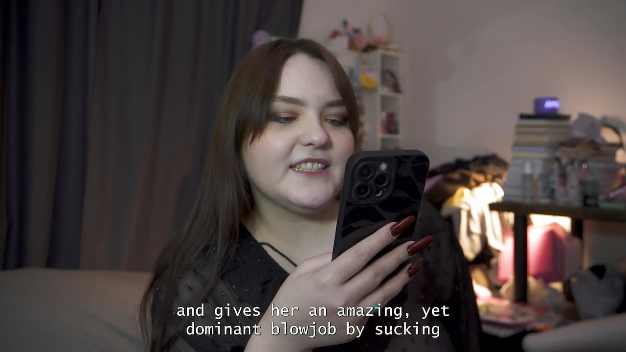 Porn story - they share a cum-filled kiss together after a sweet pegging