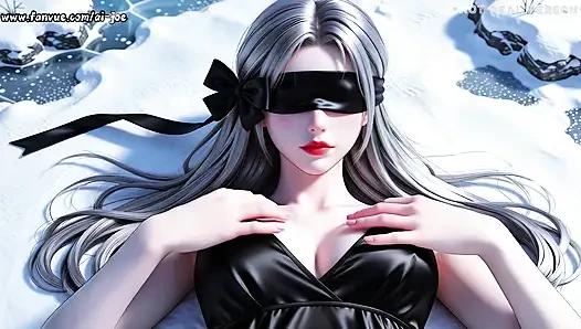 The silver-haired beauty wore black eye masks Do you like it, episode 1, AI-generated