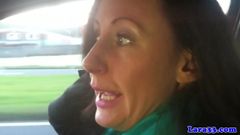 Glam mature suck cock after picking up bloke