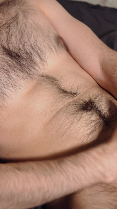 Spectacular moment from "Handsome man jerks off at night and stains his body with his own sperm"