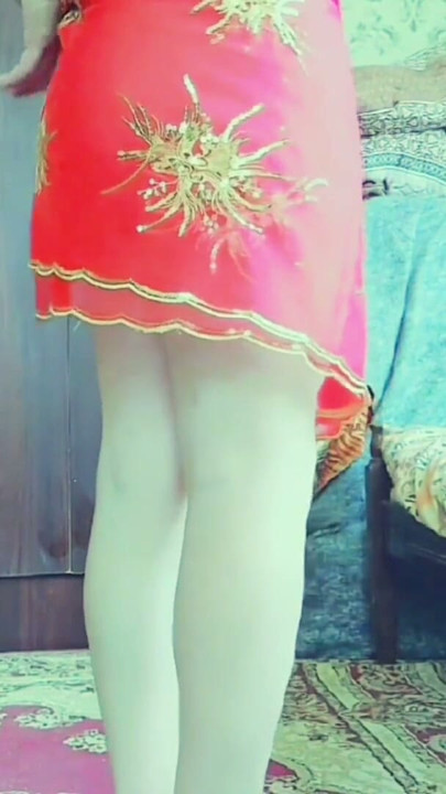 Cute pre cumming hot legs ladyboy sexy shemale cute crossdresser with belly dancer skirt | Clip 2