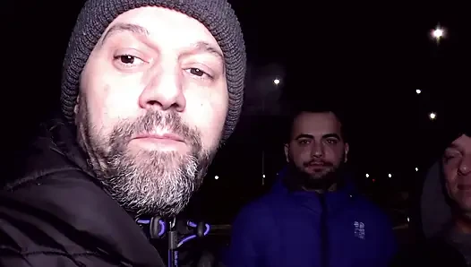 Threesome bang for sexy pierced redhead chick