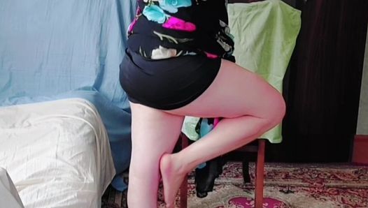 Sissy Slut Sexy Dress Big Butt Crossdresser Solo Performing