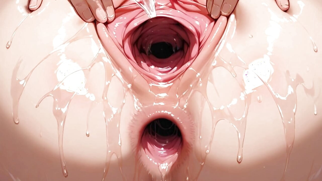 Close-up of the Blond Guy's Little Pussy and Dick. Hentai Porn Animation.