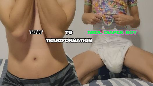 Transformation de l'homme à ABDL Diaper Boy