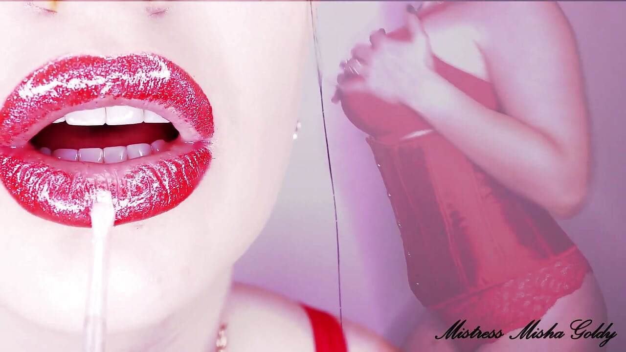 Red shiny fantasy over my mesmerizing lips  and my sexy body