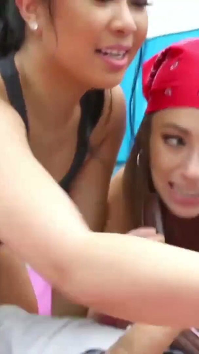 Young BFF babes share cock at their annual camping trip | Clip 1