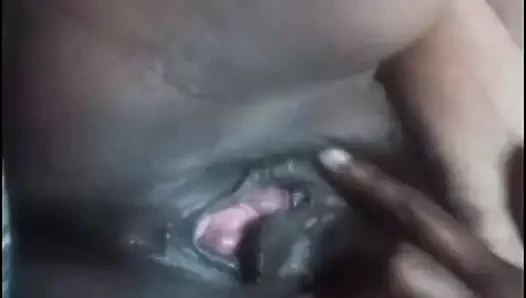 Aunty is oiling her pussy