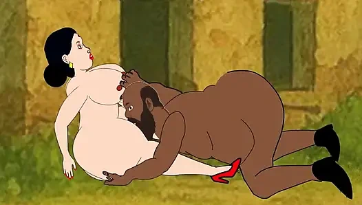 Часть 3, большую задницу Сушилу очень жестко трахнул большой черный член Ganpat