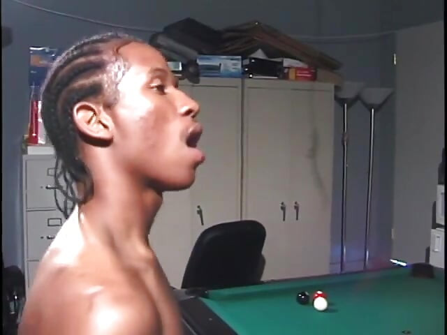 Randy young hunks fuck on a pool table