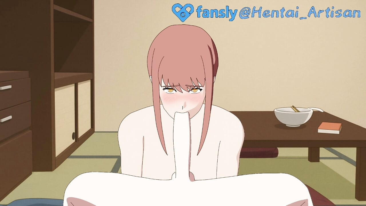 MAKIMA FULL HENTAI  BLOWJOB POV  DOUBLE PENETRATION  DEEPTHROAT