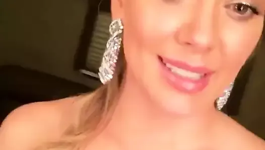 HIlary Duff cleavage in a fancy dress, selfie