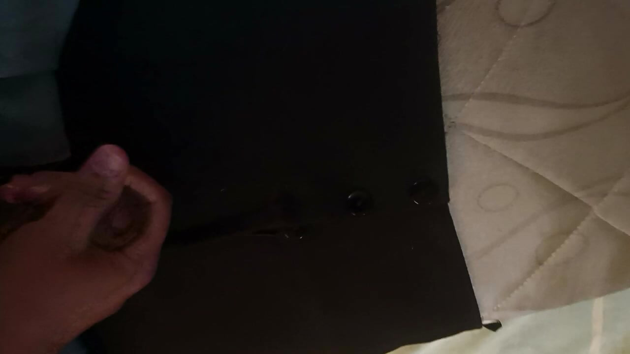 Cum cumshot on my girlfriend's skirt