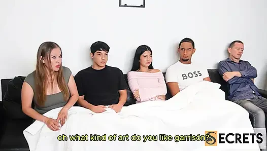 WE'RE ALL WATCHING A MOVIE WHEN MY STEPDAUGHTER SECRETLY GIVES HER BOYFRIEND A BLOWJOB AND THEN FUCKS WITH HIS BEST FRIE