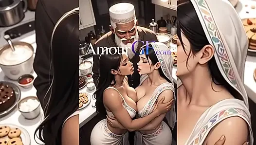 Old cocks fuck +19 girls hard cartoon kissing, deep pussy pounding, messy cum