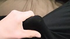 Young twink cums in sister’s Nike yoga pants and socks