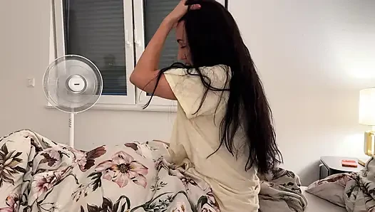 Stepmom Takes Off Her Panties & Lets Step Son Borrow Her Bed