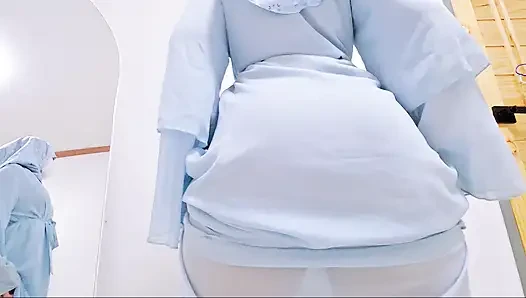 POV: Hijabi Girl With Big Ass Elegant Blue Abaya Tease.