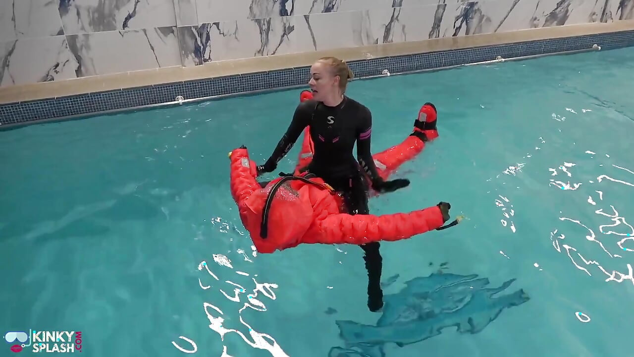Human Life Raft - Inflated Suit Slave Pool Domination