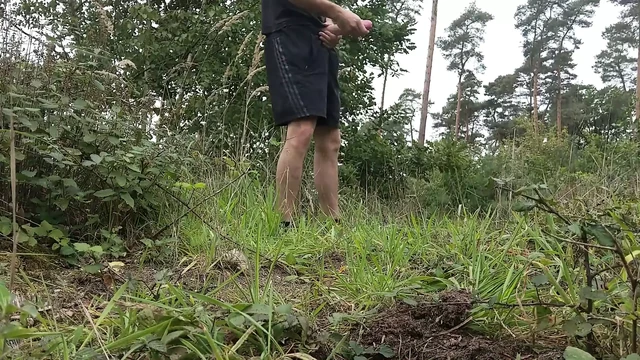 Monster Cock Huge Load in the Woods
