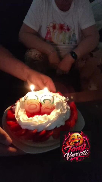 She makes a birthday wish for her 62nd birthday.