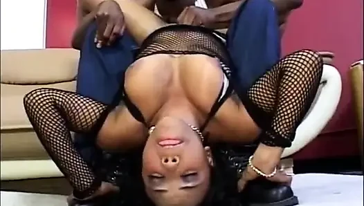 Sexy big boobs black girl loves big dick in pussy in mouth...cum on tits