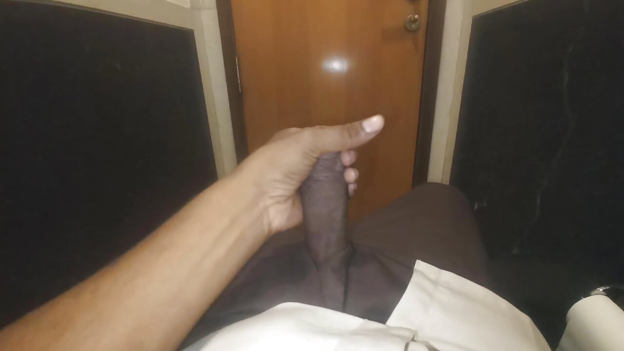 Alone man masturbation at bathroom with big dick