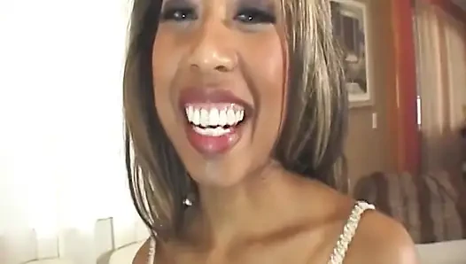 Mature MILF Smiles with Face Full of Cum After Blowjob