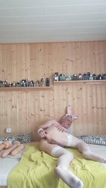 Dildo fuck in lingerie and cum