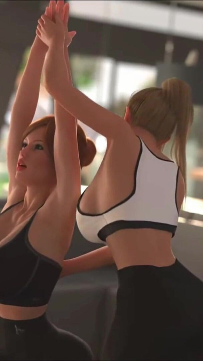 Big Ass Stepmom Leggins Phant Brokes While She Doing Yoga With Stepdaughter Infront Her Stepson | Clip 1