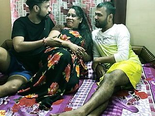 Geweldige hete Desi trio seks! hete milf bhabhi versus twee devars