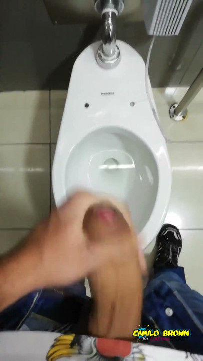 Jerking Off My Big Uncut Cock At The Mall's Public Bathroom - Camilo Brown | Clip 2