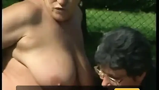 Big horny matures playing with bottles