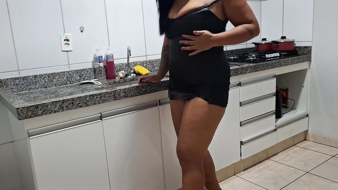 Horny Wife Begging for Cock in the Kitchen - Hairy Creampie