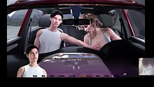 Step-Sis almost caught us!! MILF Step-Mom gave me a blowjob in the car and eats my load.