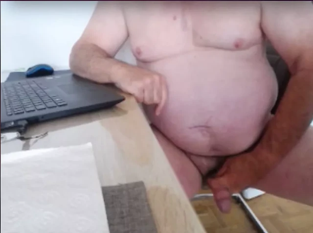horny Grandpa cum on the Floor