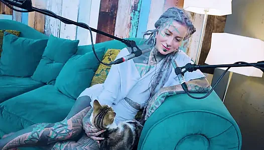 I talk about E - Empathy - ASMR podcast SFW talking goth skinny girl dreadlocks tattoo model inked girl