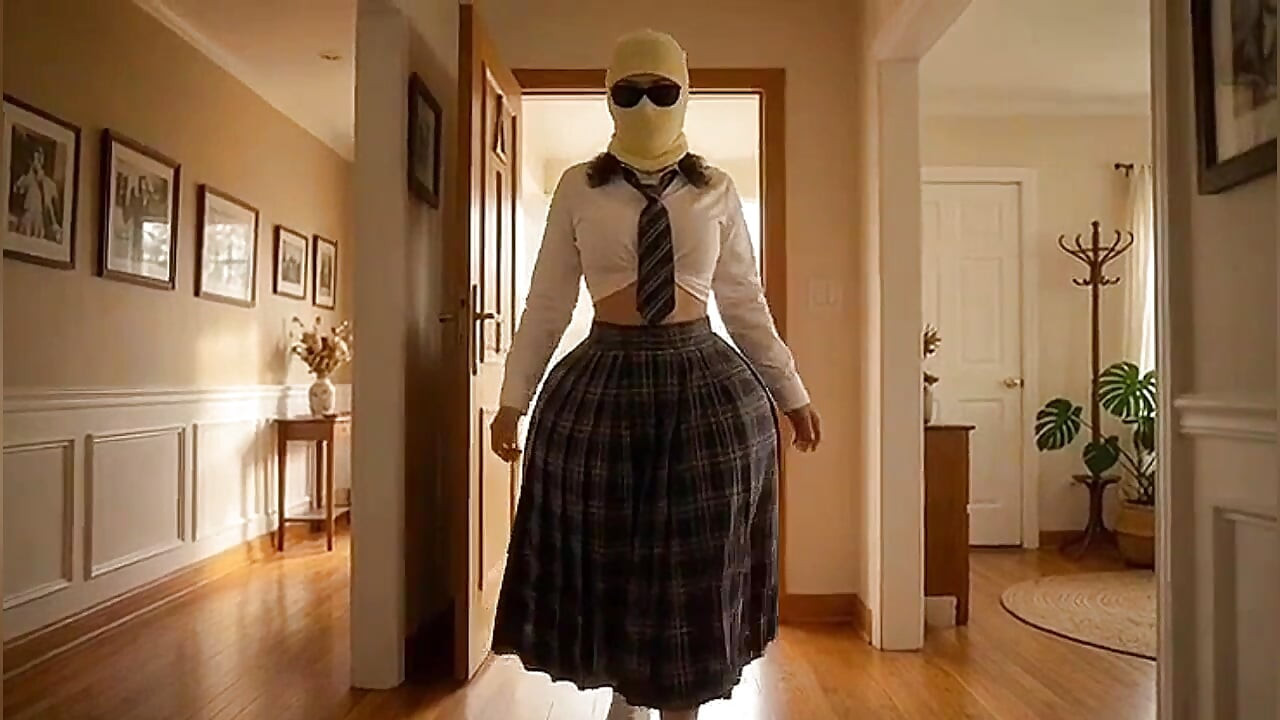 Petite Big Ass Schoolgirl Teasing at Home