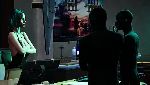 ВОЗБУЖДЕННАЯ ШЛЮХА ПРОБУЕТ ТРОЙНИЧОК С ДВУМЯ МУЖИКАМИ В НОЧНОМ КЛУБЕ