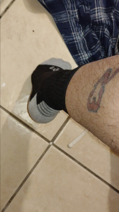 Showing Some Sexy Socks When I'm Rubbing My Brown Hispanic Boy Dick