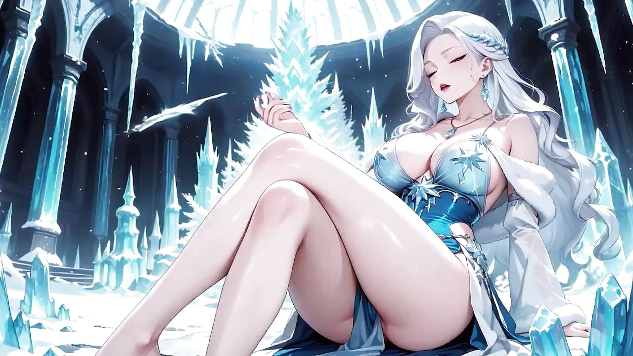 Silver-haired Ice Mage in a Crystal Hall! Casting Magic While Looking Effortlessly Cold, yet Her Lips Are Trembling