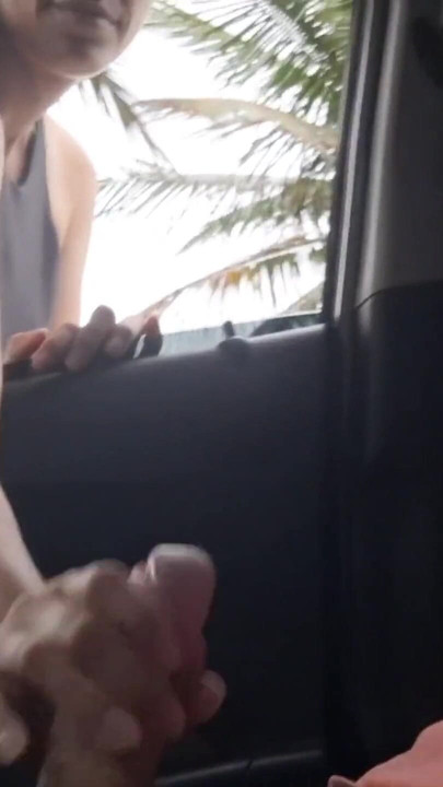 Thrilling moment from "Risky handjob on the street for hottie in public!"
