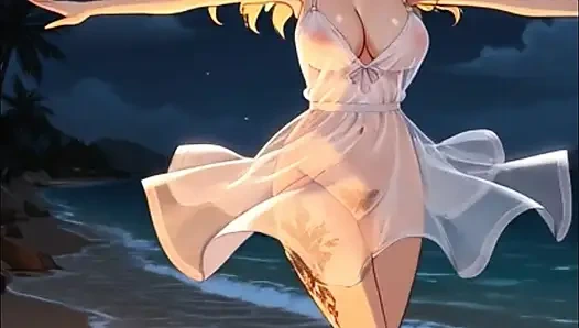 Campfire Cutie by the Beach - Seductive Electric Guitar instrumental music video for relaxing or background music