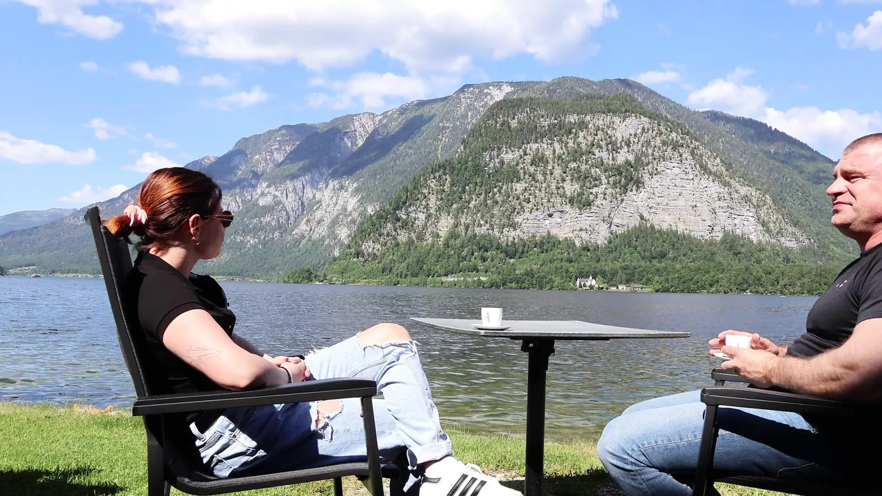 Luring a Stranger in Hallstatt: Balcony Strip & Raw Hotel Use - Deep Swallow Finish