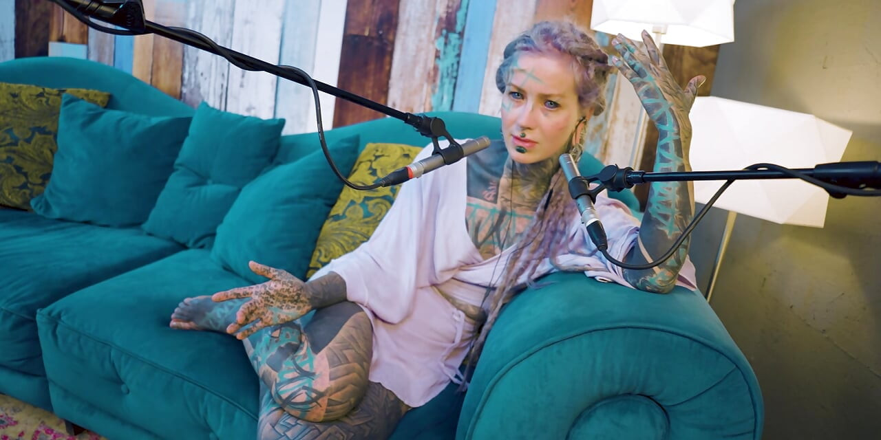 I talk about A - authentic - ASMR - Podcast - Talking - tattoo girl model goth punk dreadlocks