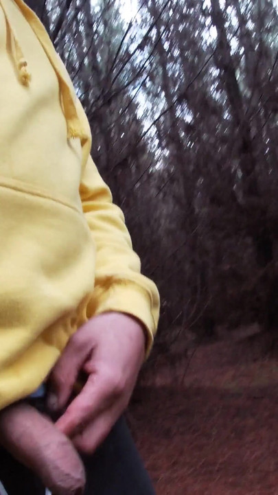 Iconic moment from "Outdoor Jerk in Yellow Hoodie & Red Boxers - Part 1"