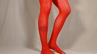 Yeni kırmızı yarak sheath külotlu çorap - küçük yumuşak yaraklı kadın kılıklı